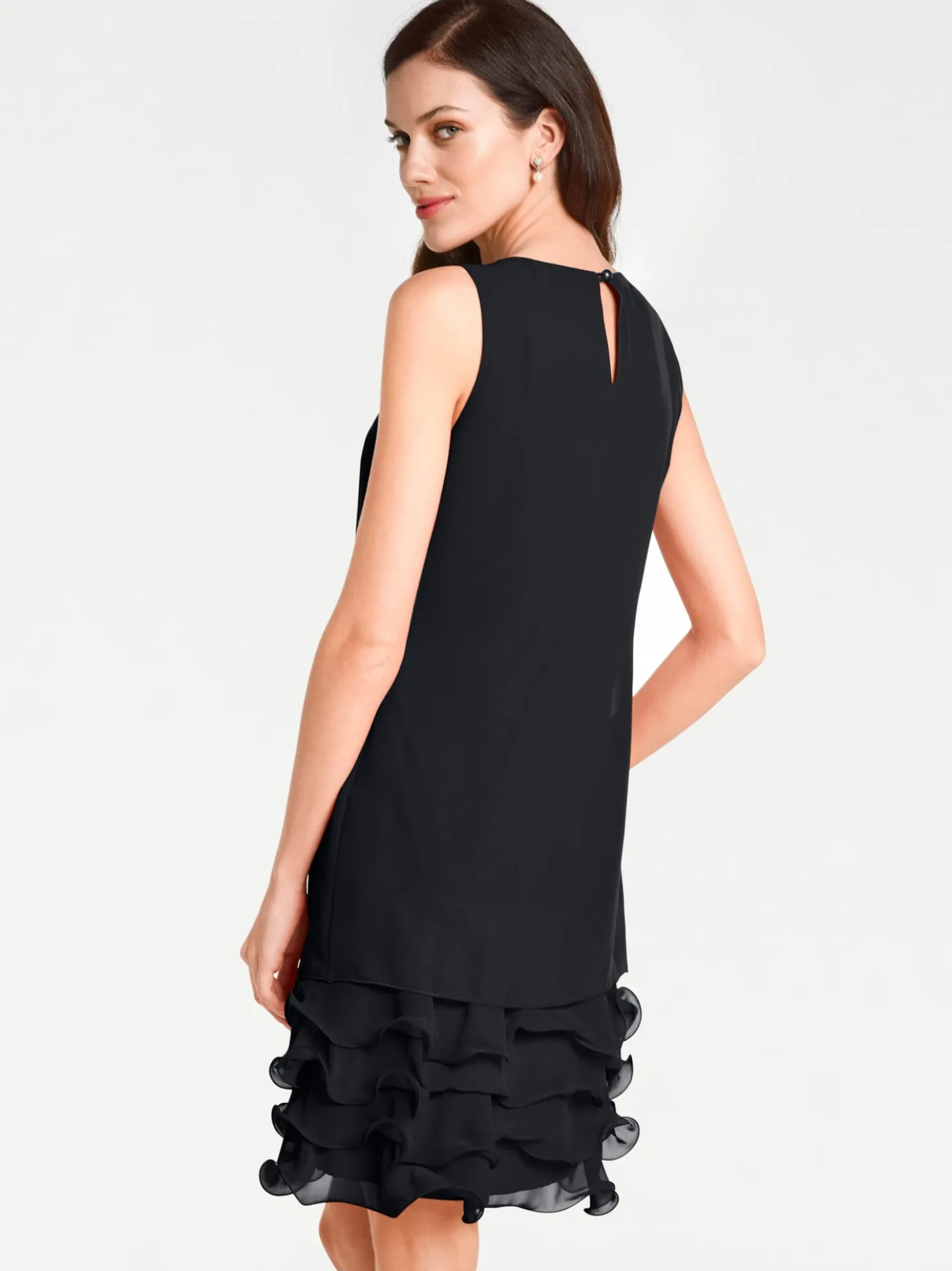 Cocktailkleid mit Rüschen am Saum