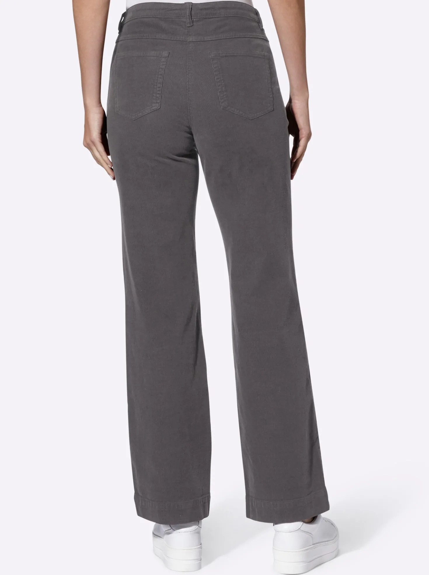 Cordhose mit breitem Saum