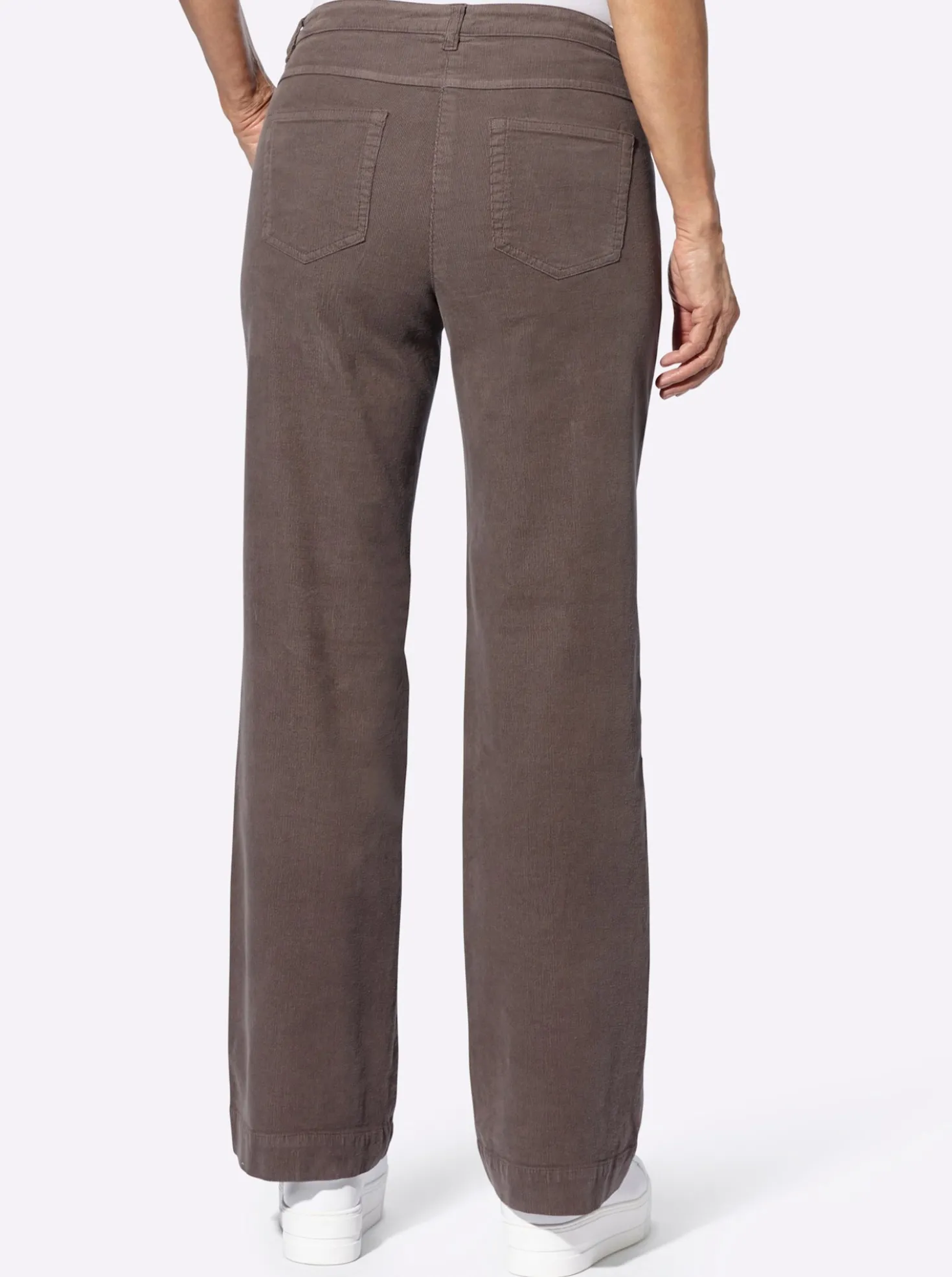 Cordhose mit breitem Saum