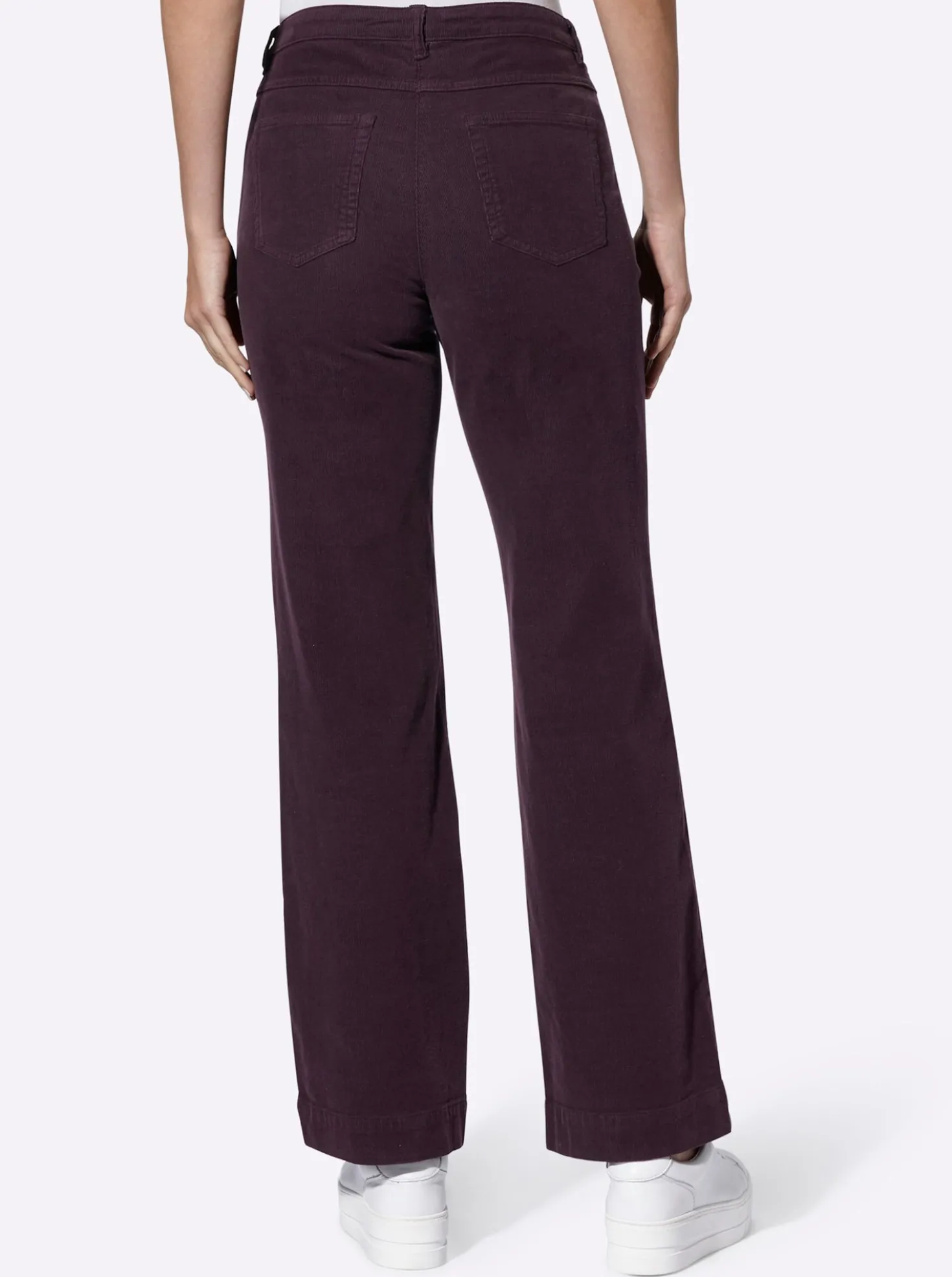 Cordhose mit breitem Saum