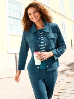 Cordjacke mit Hemdkragen