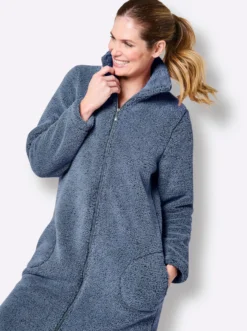 Damenbademantel aus Teddy-Fleece