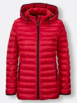 Daunenjacke als Jacke und Weste tragbar