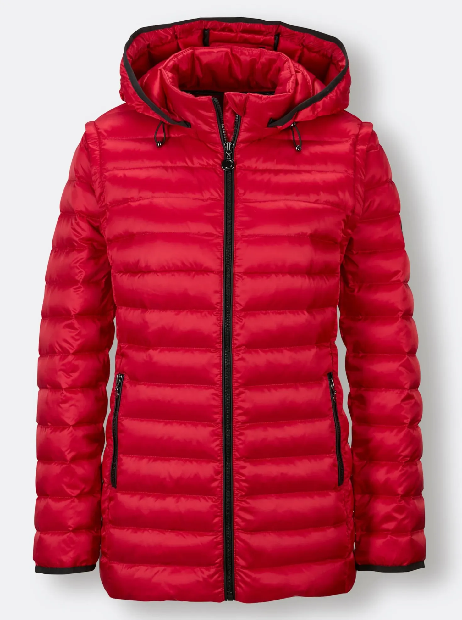 Daunenjacke als Jacke und Weste tragbar