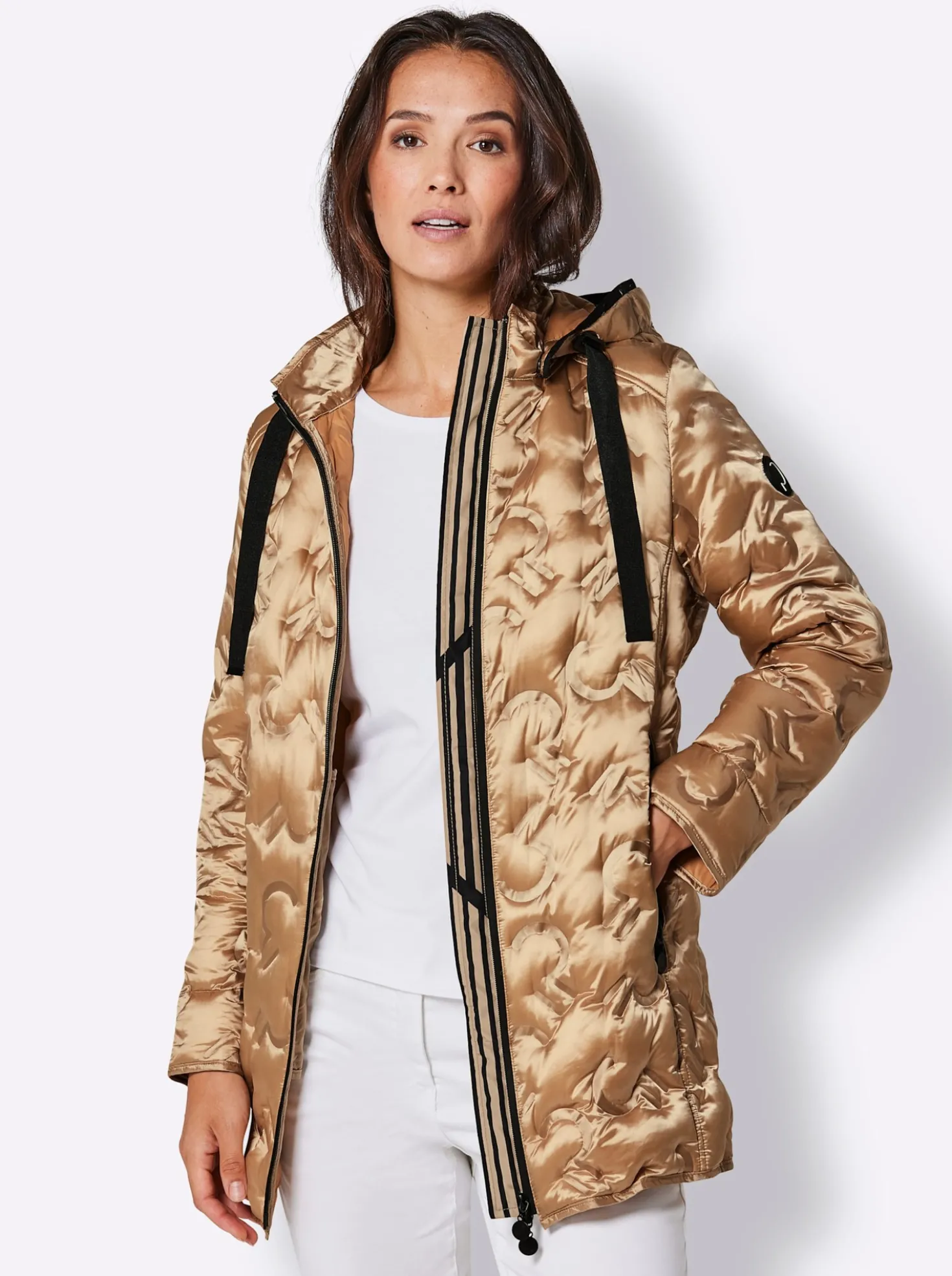 Daunenjacke in Two-Tone-Optik