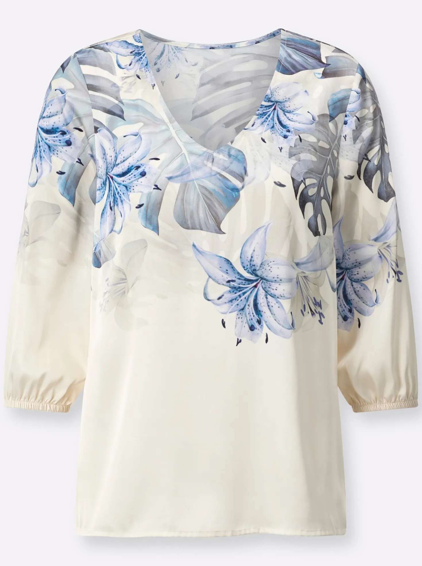 Druckbluse aus Matt-Satin