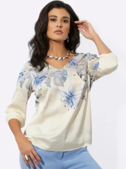 Druckbluse aus Matt-Satin