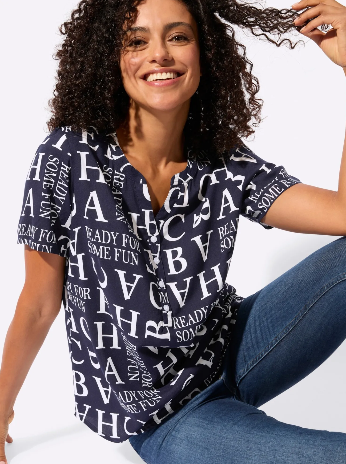 Druckbluse aus reiner Viskose