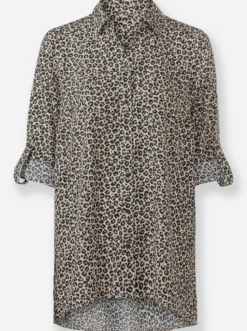Druckbluse im Animal-Print
