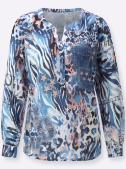 Druckbluse im Mustermix