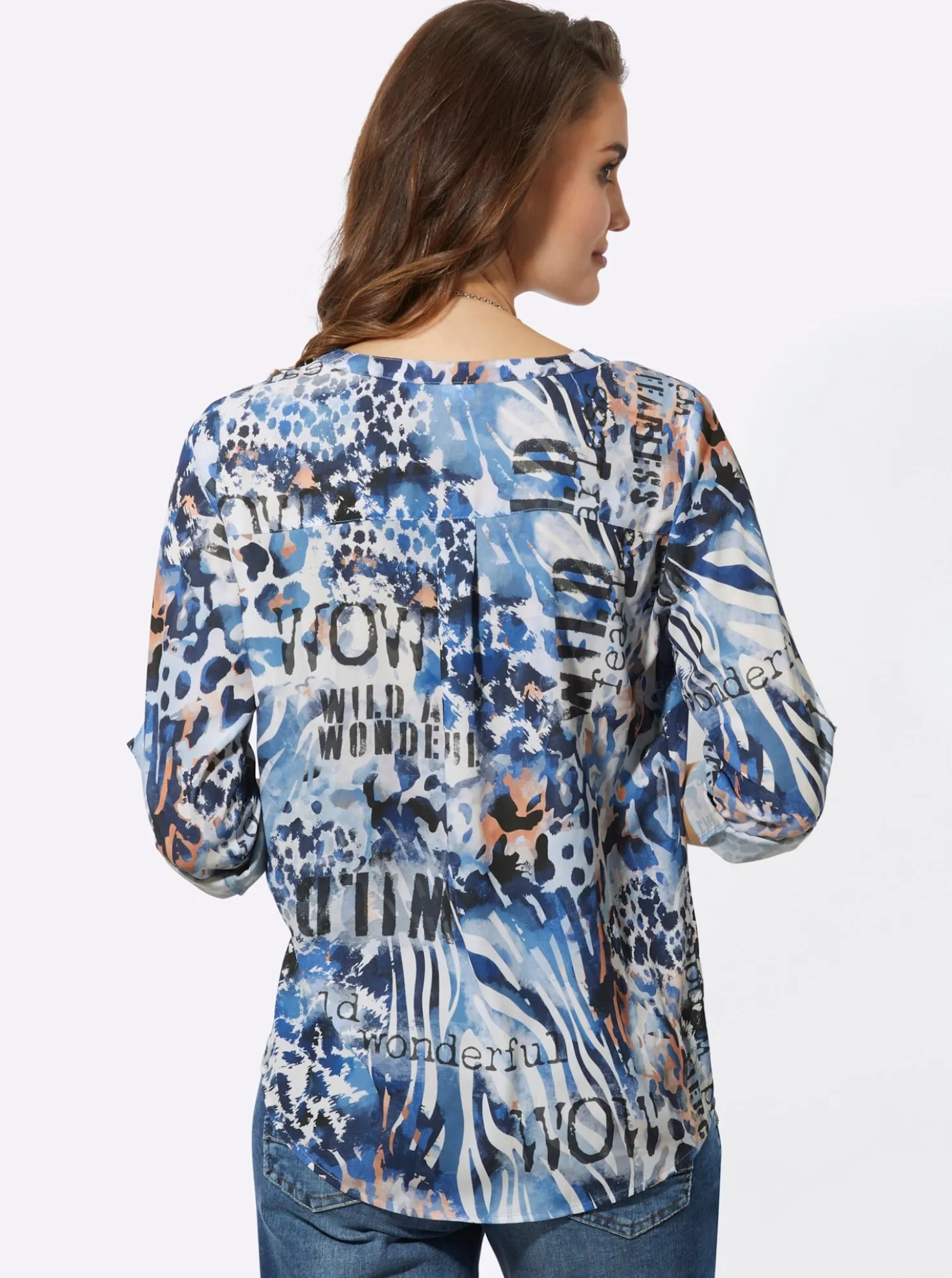 Druckbluse im Mustermix