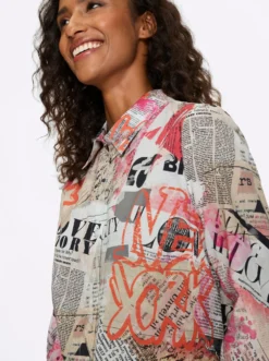 Druckbluse im Mustermix
