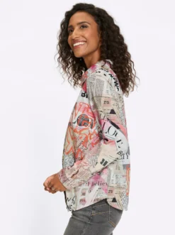 Druckbluse im Mustermix