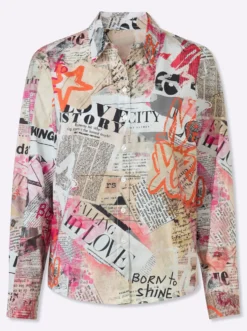 Druckbluse im Mustermix