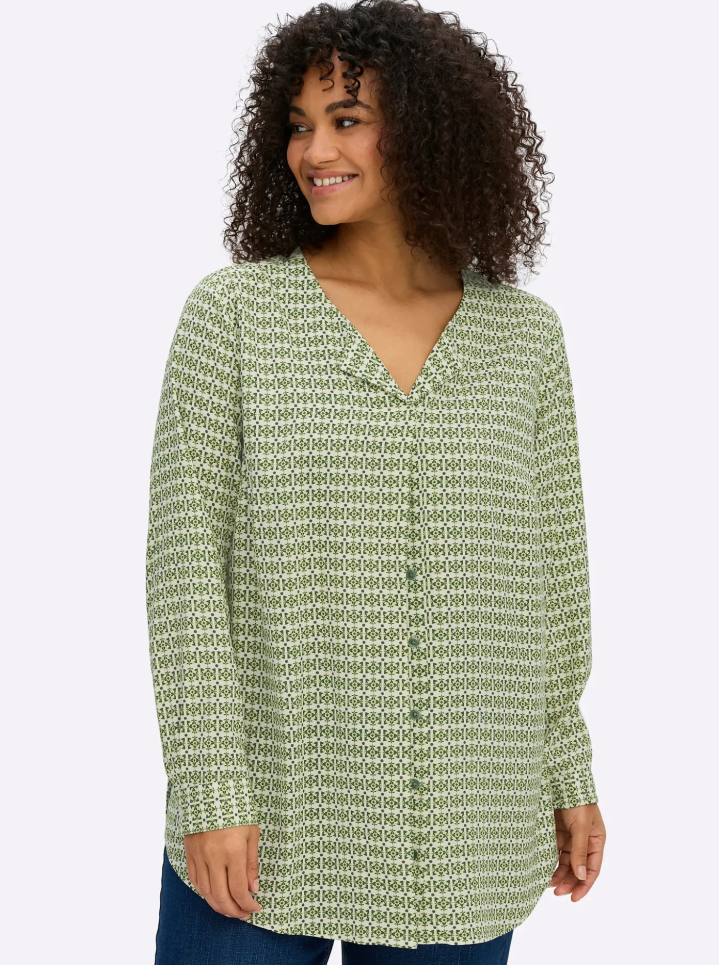 Druckbluse in A-Linie