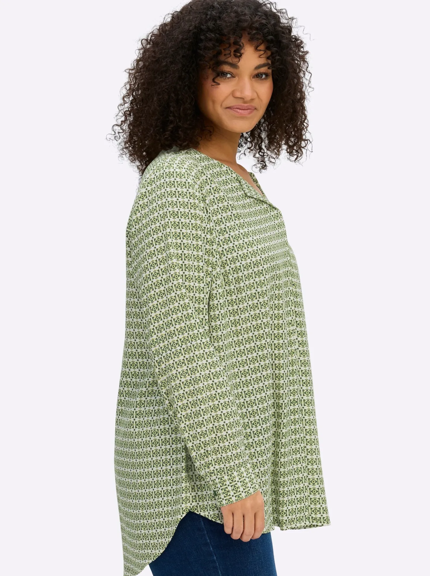 Druckbluse in A-Linie