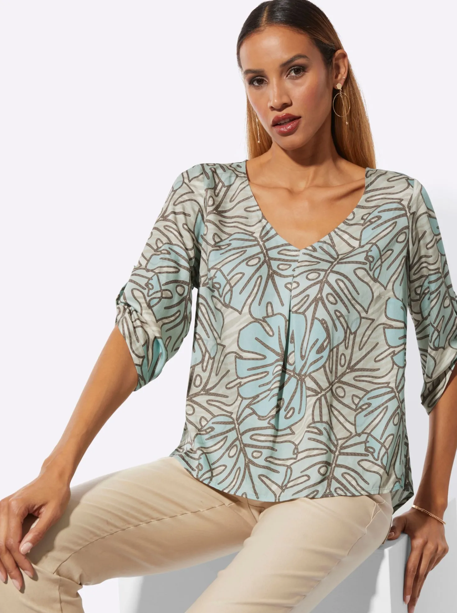 Druckbluse in Koffer-Qualität