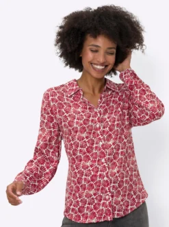 Druckbluse in Satin-Qualität