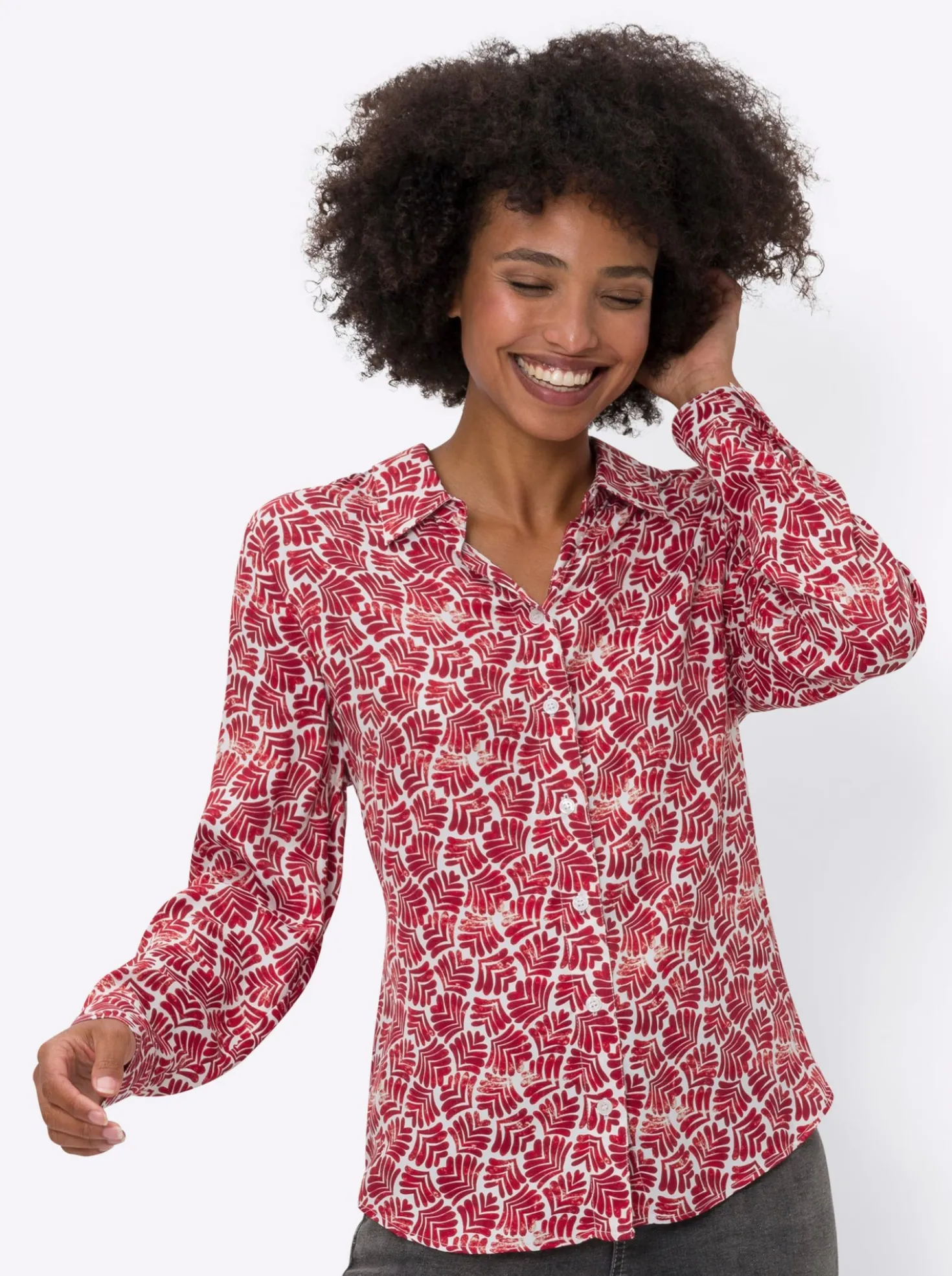 Druckbluse in Satin-Qualität