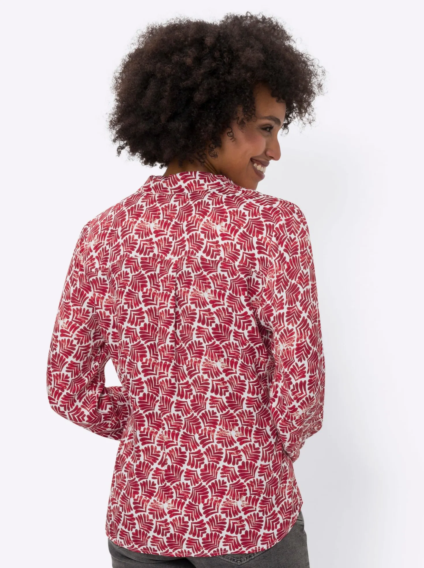 Druckbluse in Satin-Qualität