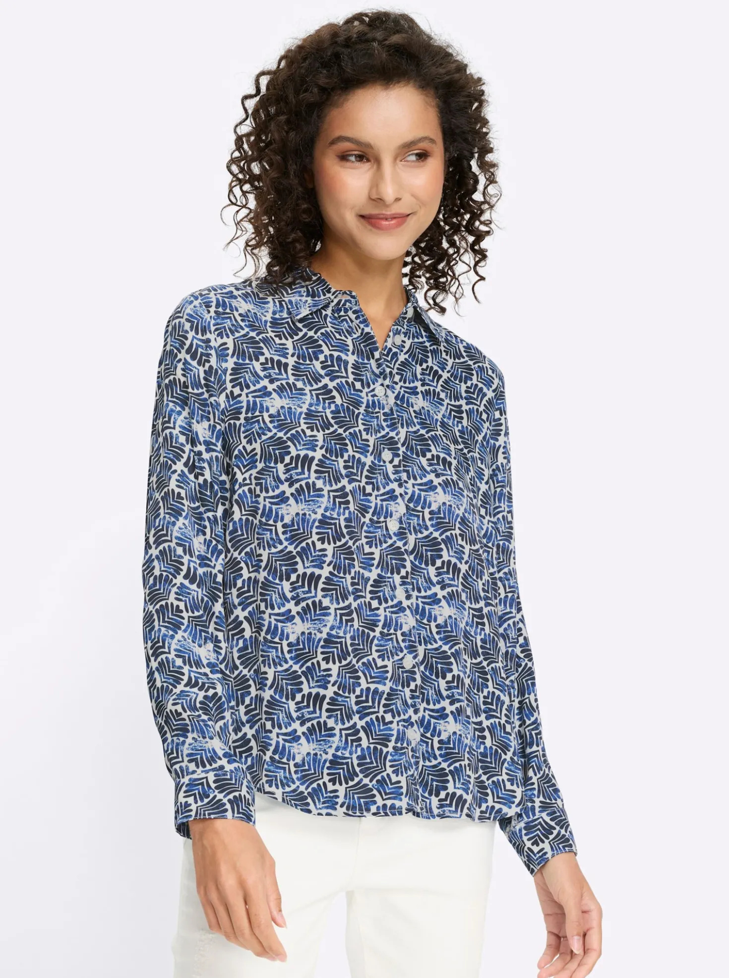 Druckbluse in Satin-Qualität