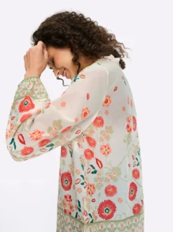 Druckbluse mit Ballonärmeln
