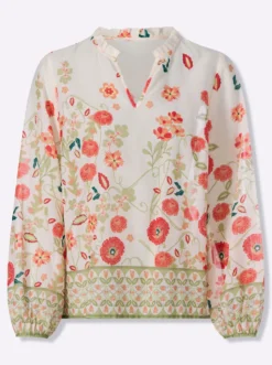Druckbluse mit Ballonärmeln
