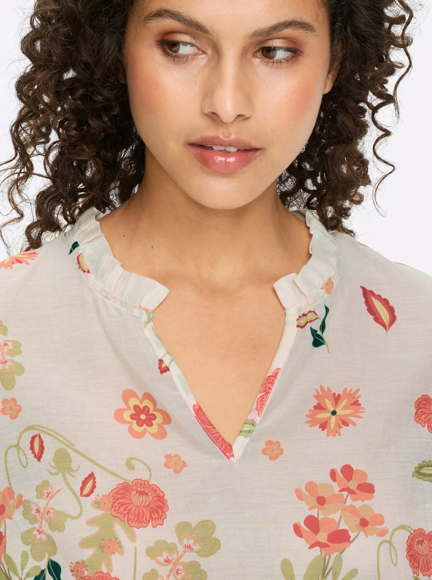 Druckbluse mit Ballonärmeln