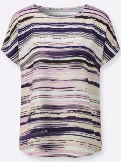Druckbluse mit überschnittenen Schultern