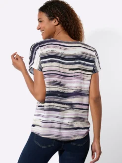 Druckbluse mit überschnittenen Schultern
