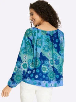 Druckbluse mit Grafik-Dessin
