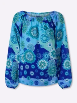 Druckbluse mit Grafik-Dessin