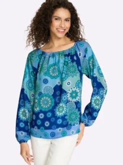 Druckbluse mit Grafik-Dessin