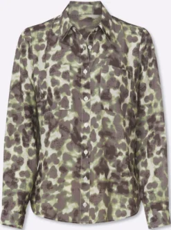 Druckbluse mit Hemdblusenkragen