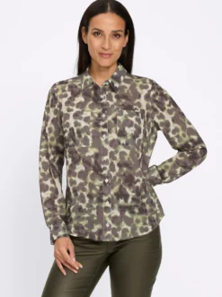 Druckbluse mit Hemdblusenkragen