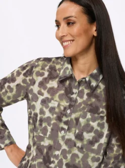 Druckbluse mit Hemdblusenkragen