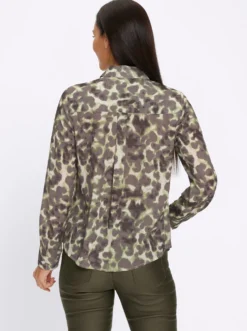 Druckbluse mit Hemdblusenkragen