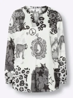 Druckbluse mit Muster-Mix