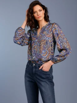 Druckbluse mit Paisley-Dessin