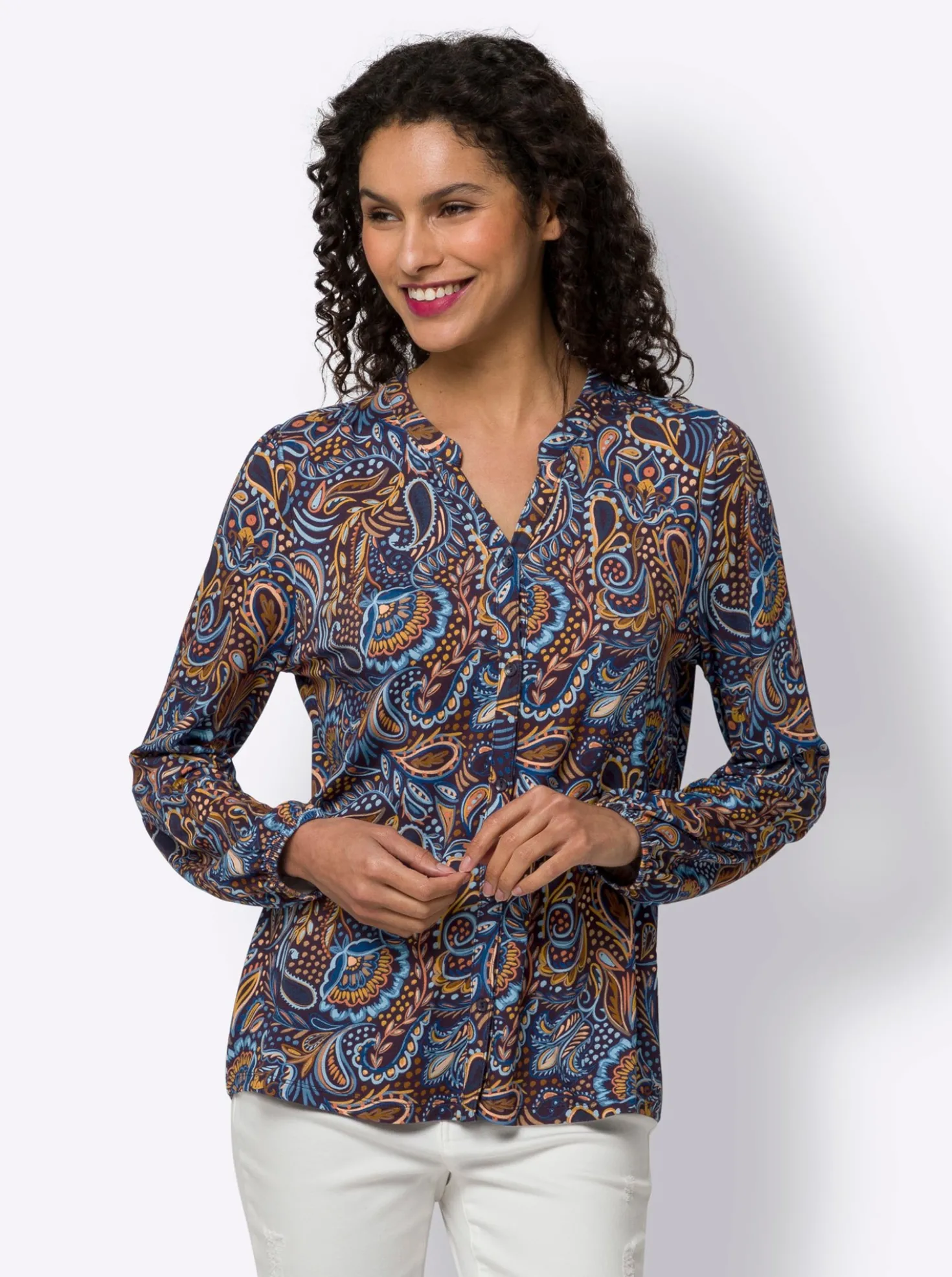 Druckbluse mit Paisley-Muster