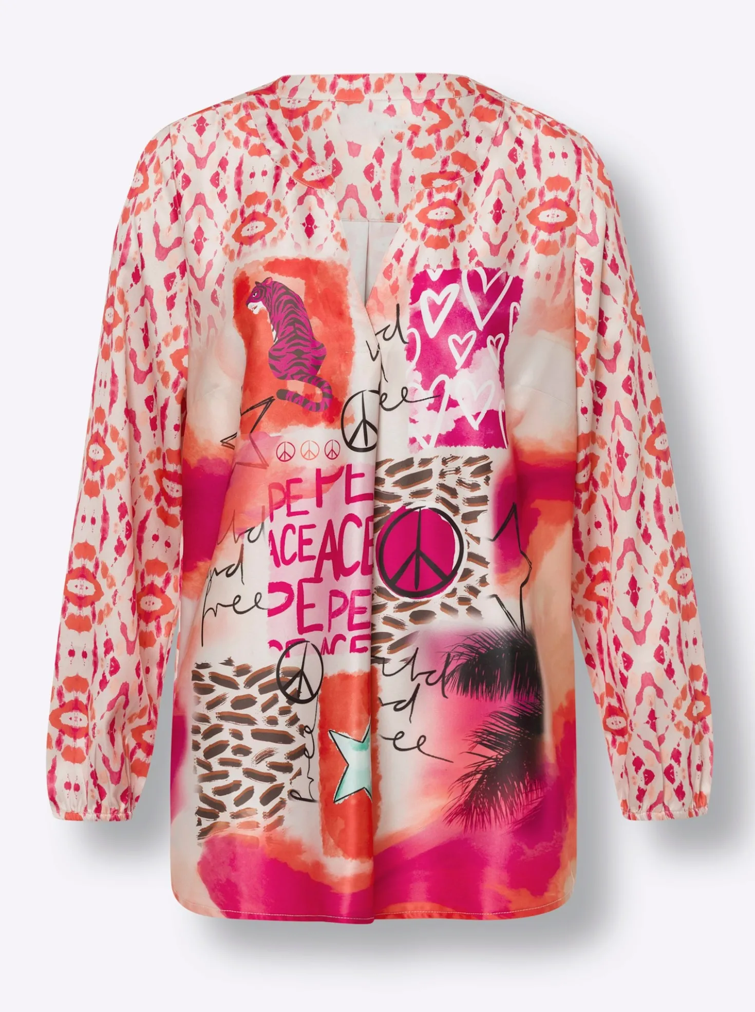 Druckbluse mit Ärmelbündchen