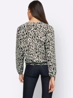 Druckbluse mit Smok-Bund