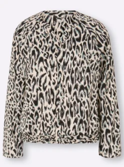 Druckbluse mit Smok-Bund