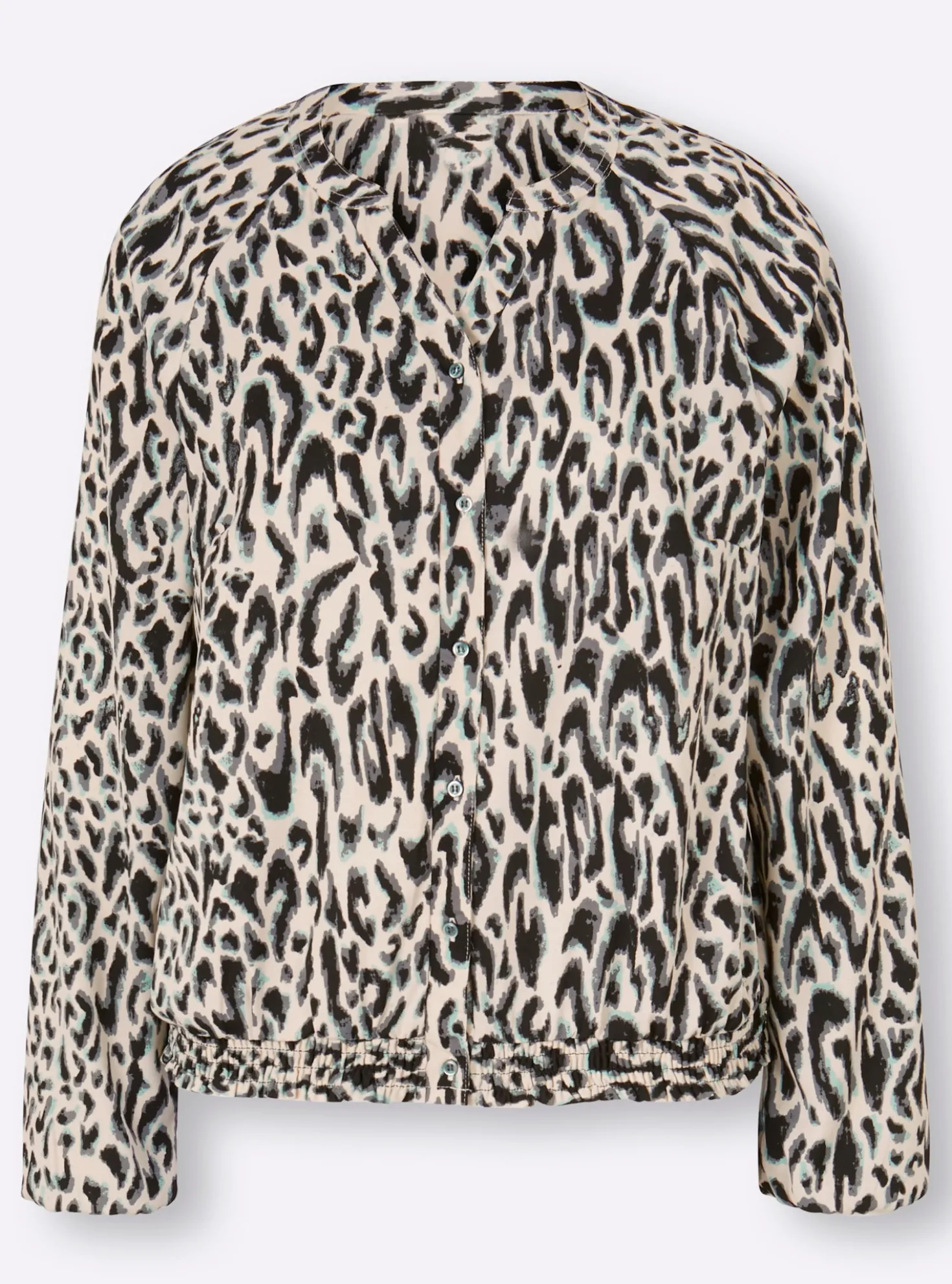 Druckbluse mit Smok-Bund