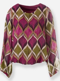 Druckbluse mit Viskose-Jersey-Futter