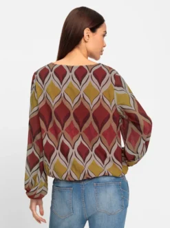Druckbluse mit Viskose-Jersey-Futter