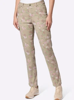 Druckhose mit Floral-Print