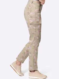 Druckhose mit Floral-Print