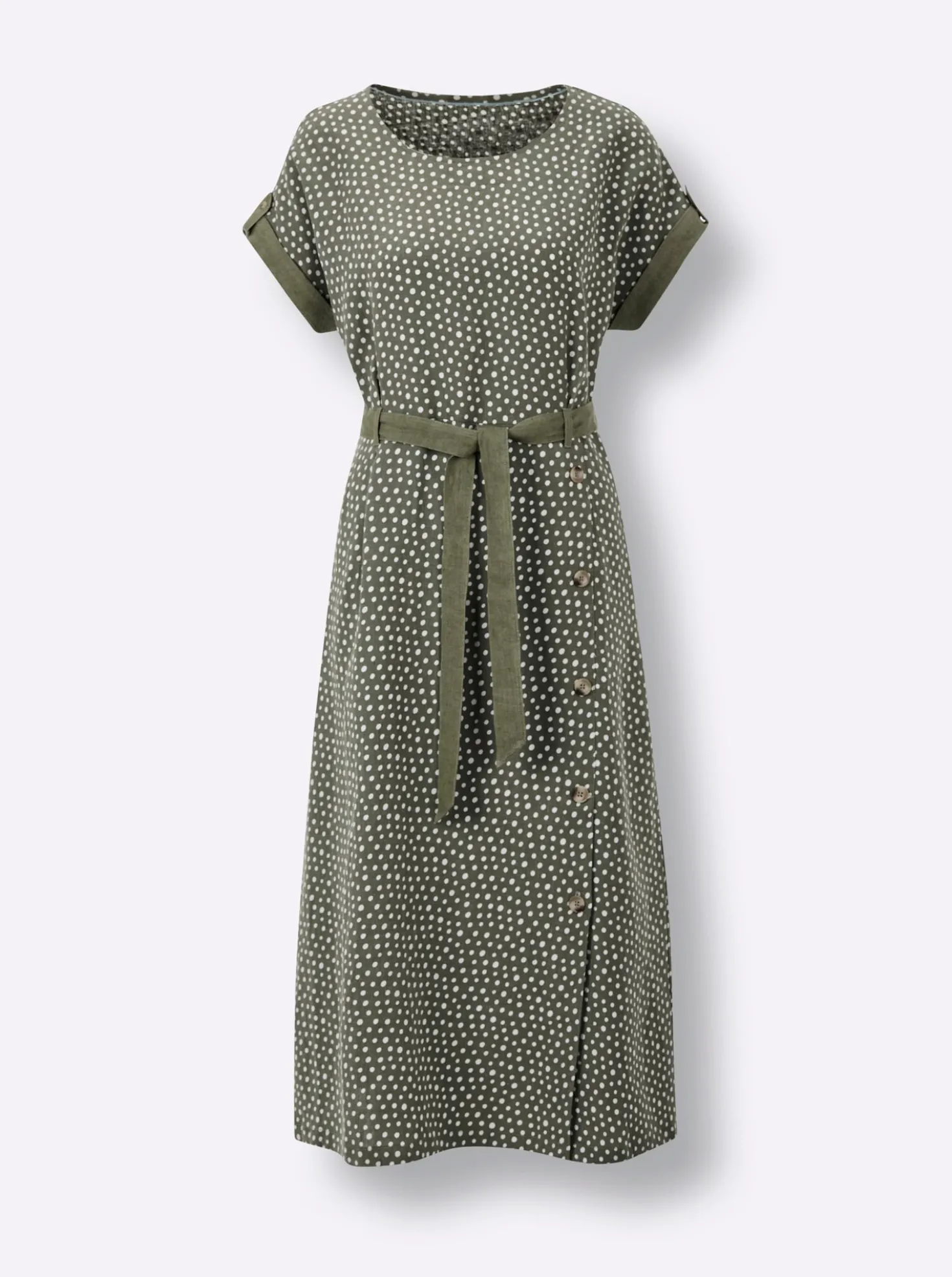 Druckkleid aus reinem Leinen