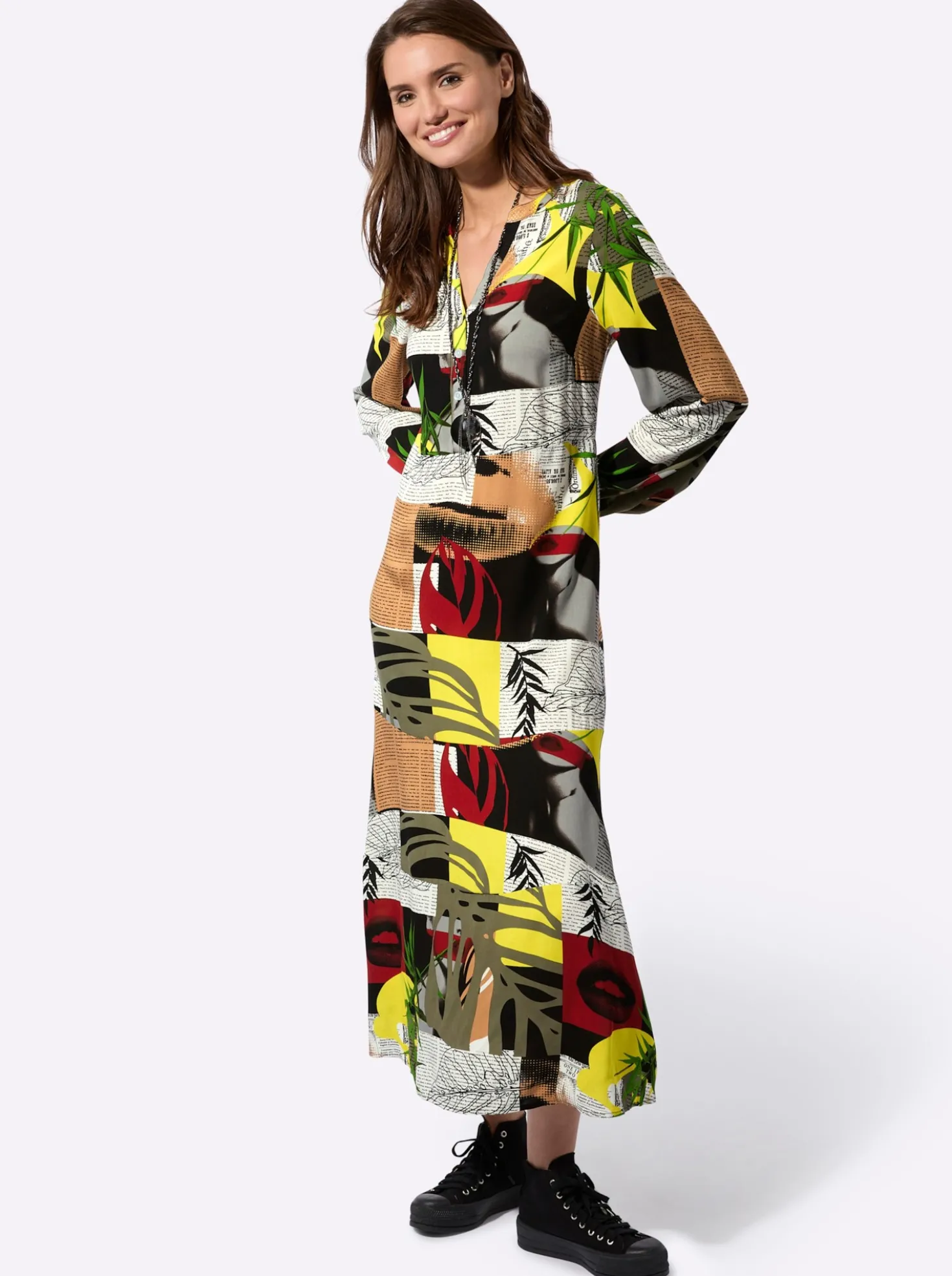 Druckkleid in leichter A.Linie